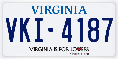VA license plate VKI4187