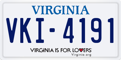 VA license plate VKI4191