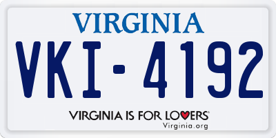 VA license plate VKI4192