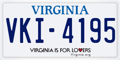 VA license plate VKI4195