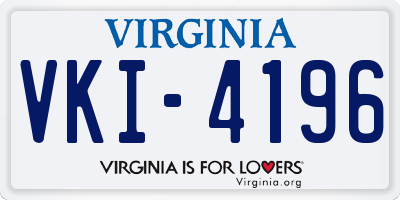 VA license plate VKI4196