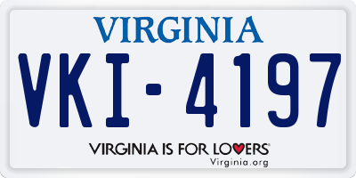 VA license plate VKI4197