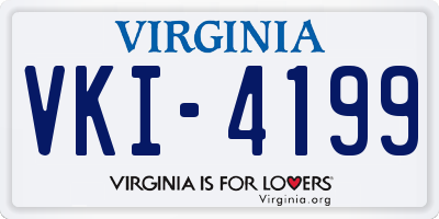 VA license plate VKI4199