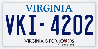 VA license plate VKI4202