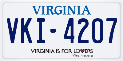 VA license plate VKI4207