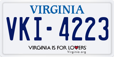 VA license plate VKI4223