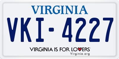 VA license plate VKI4227