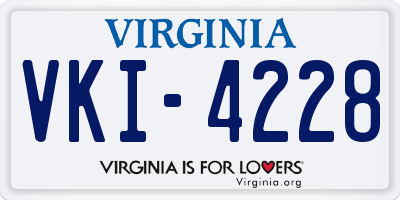 VA license plate VKI4228