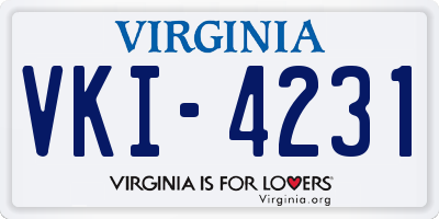 VA license plate VKI4231