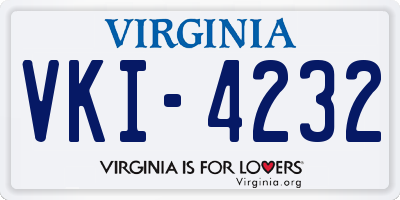 VA license plate VKI4232