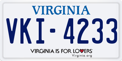 VA license plate VKI4233