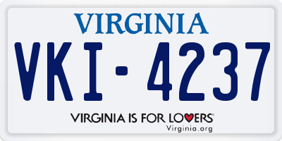 VA license plate VKI4237