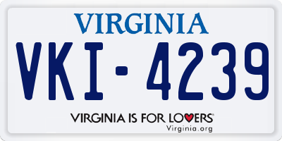 VA license plate VKI4239