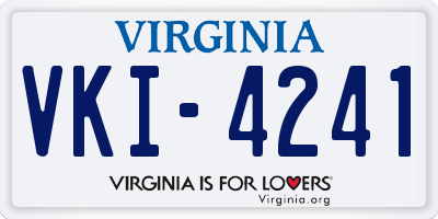 VA license plate VKI4241