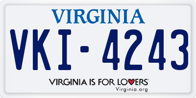 VA license plate VKI4243