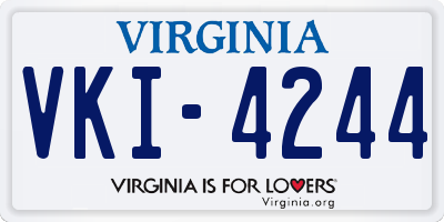 VA license plate VKI4244