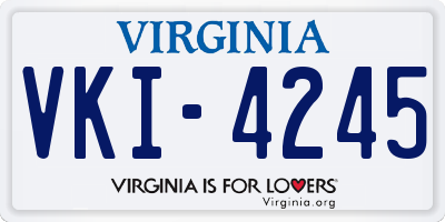 VA license plate VKI4245