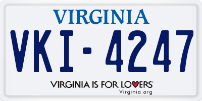 VA license plate VKI4247