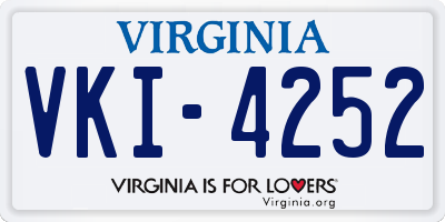 VA license plate VKI4252