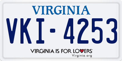 VA license plate VKI4253