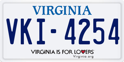 VA license plate VKI4254