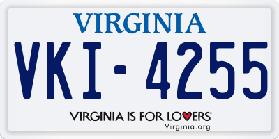 VA license plate VKI4255