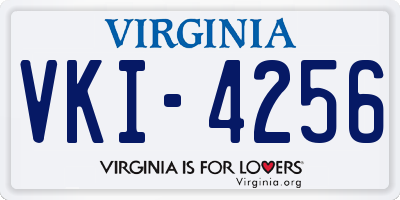 VA license plate VKI4256