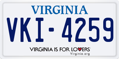 VA license plate VKI4259