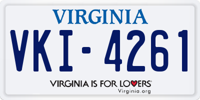 VA license plate VKI4261