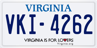 VA license plate VKI4262