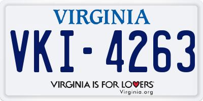 VA license plate VKI4263