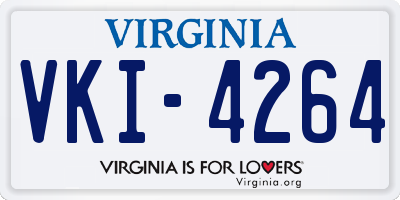 VA license plate VKI4264