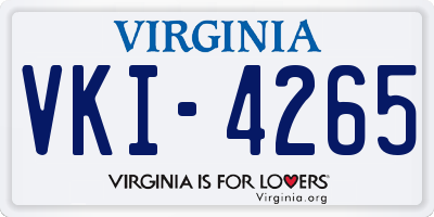 VA license plate VKI4265