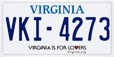 VA license plate VKI4273