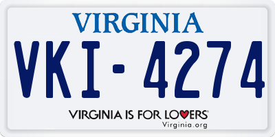 VA license plate VKI4274