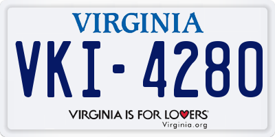 VA license plate VKI4280