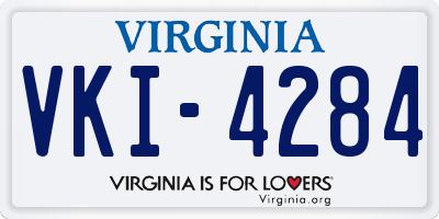 VA license plate VKI4284