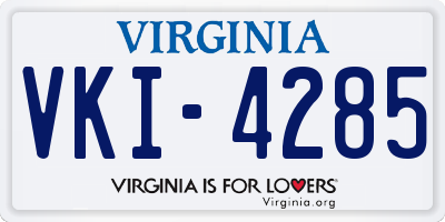 VA license plate VKI4285