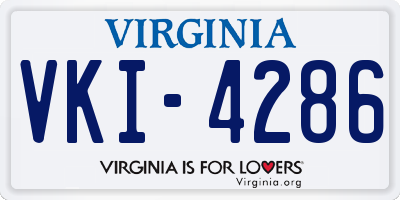 VA license plate VKI4286