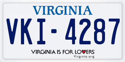 VA license plate VKI4287