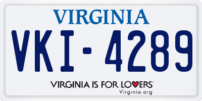 VA license plate VKI4289