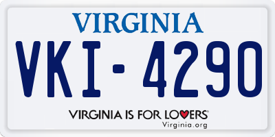 VA license plate VKI4290