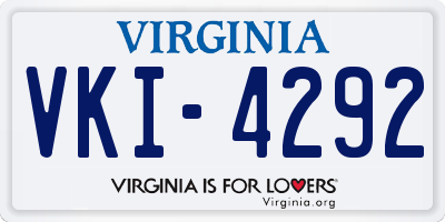 VA license plate VKI4292