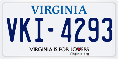 VA license plate VKI4293