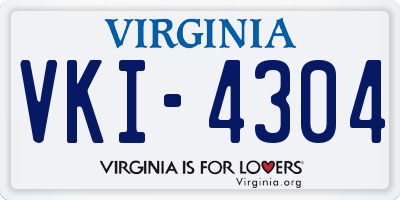 VA license plate VKI4304