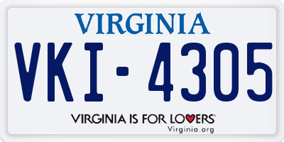 VA license plate VKI4305