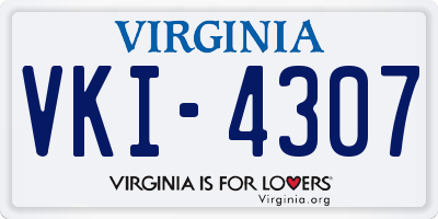 VA license plate VKI4307