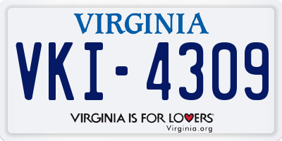 VA license plate VKI4309