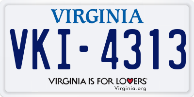 VA license plate VKI4313