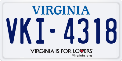 VA license plate VKI4318